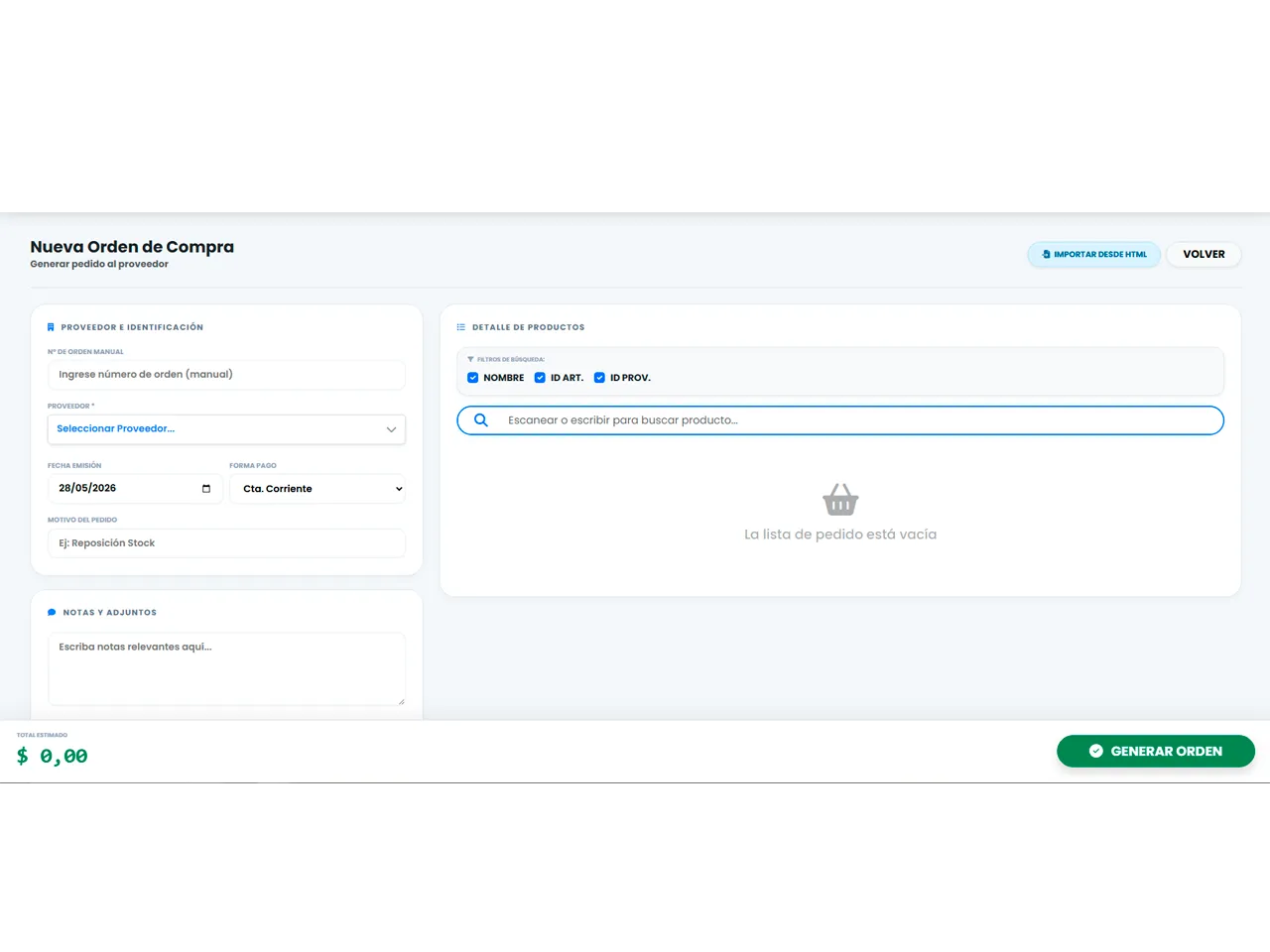 Sistema Integral - Gestion de Compras creado por FaroStudio